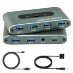 USB 3.0 Switch for 2 Computers, 4 USB Devices, 5Gbps Data Transfer, Driver-Free, Remote Control for Office, Gaming, Printers, Keyboards & Peripherals(SW204) - Image 2