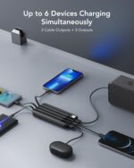 Portable Charger with Built in Cables, Portable Charger with Cords Wires Slim 10000mAh Travel Essentials Battery Pack 6 Outputs 3A High Speed Power Bank for iPhone Samsung Pixel LG Moto iPad - Image 4