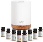 ASAKUKI Essential Oil Diffuser, Aromatherapy Cool Mist Home Humidifier with 7 LED Color Changing Light and Auto-Off Safety Switch, 8 Essential Oils Set, 300ml (Brown with Oils) - Image 2