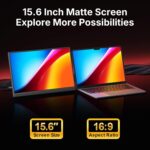 WGK Portable Monitor 15.6-inch 1080P USB-C HDMI Ultra Slim Travel Monitor with Kickstand for Laptop, PC, Mac Phone, PS, Xbox, Swich Gaming Monitor IPS Slim Zero Bezel - Image 3
