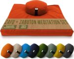 Bean Products Meditation Cushion Mat Set - Zafu Floor Pillow Organic Buckwheat Pillow + Cotton Filled Zabuton Prayer Pad - Meditation Pillow Yoga Knee Pad - Made in USA - 14" Round or 18" Oval - Image 2