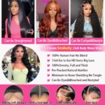 13x6 Body Wave Lace Front Wigs Human Hair Pre Plucked HD Transparent Lace Frontal Wigs Human Hair 180% Density Glueless Human Wigs with Baby Hair for Women 26 Inch - Image 3