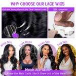28 Inch 13x6 Lace Front Wigs Human Hair Pre Plucked Body Wave HD Transparent Lace Frontal Wigs Human Hair 180 Density Glueless Wig with Baby Hair for Women - Image 5