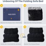 MAXYOYO Folding Sofa Bed, Convertible Sleeper Chair with Pillow Foldable Mattress with Back Support, Portable Fold Out Chair Bed Comfy Floor Sofa Lounge for Living Room Bedroom, Black, Single - Image 7