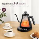 COSORI Electric Gooseneck Kettle with 5 Temperature Control Presets, Pour Over Kettle for Coffee & Tea, Hot Water Boiler, 100% Stainless Steel Inner Lid & Bottom, 1200W/0.8L - Image 5
