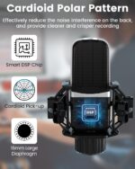 Podcast Equipment Bundle, All-in-One Audio Interface with Studio Condenser Microphone Perfect for Podcasting, Recording, Singing, Streaming and Gaming, PC, Smartphone, YouTube, TikTok (V8) - Image 3