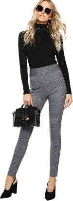 SweatyRocks Women's Casual Skinny Leggings Stretchy High Waisted Work Pants - Image 6