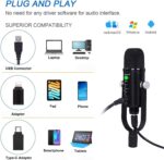 USB Condenser Microphone for PC Gaming, Podcast, ASMR & Recording - Cardioid Studio Mic for Phone, Laptop, PS4 & USB-C Devices - Image 6