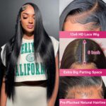 30 Inch 13x6 Lace Front Wigs Human Hair 200 Density Straight HD Lace Front Wigs Pre Plucked Straight Glueless Human Hair 13x6 HD Frontal Human Hair Wig for Women - Image 3