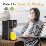 Mini Hot and Iced Coffee Maker Single Serve, for K Cup and Ground, 6 to 14 Oz Brew Sizes, with Recipe Book, for Home, Travel, RV, Office and Dorm, Classic Black (2.0 Version) - Image 5