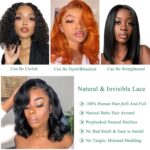 Douyin Bob Wig Human Hair 13x4 Frontal Lace Wig 14 Inch Body Wave 180% Density HD Lace Front Wigs Human Hair Pre Plucked Bob Wigs for Women (14 inch, Natural Black) - Image 5