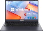 Laptop with MS Office Pro Plus 2024, 14 inch HD Display Laptop Computer, Quad-Core N5095 Up to 2.9 GHz, 8GB RAM 128GB SSD Laptops, 2.4G/5G WiFi, BT 5.0, USB 3.0, Webcam, Long Battery Life - Image 2