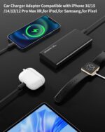 Retractable Car Charger, 4 in 1 Fast Charging Car Charger USB-C & USB-A Compatible with iPhone 16/15/14/13/12/11,Galaxy,Pixel - Image 5