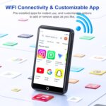 96GB MP3 Player with Bluetooth and WiFi, 4.02" Touchscreen Android Mp4 Mp3 Player with Spotify, Audible, Amazon Music, Deezer, Portable Music Player with Built-in Speaker, FM Radio, E-Book - Image 3