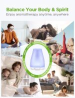 InnoGear Essential Oil Diffuser, Premium 5-in-1 Diffusers for Home Scent Aromatherapy Diffuser Air Desk Humidifier for Bedroom Large Room Office 7 Color LED 2 Mist Mode Waterless Auto Off, Basic White - Image 8