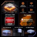 GEEKOM Mini PC AX8 Max, Dual 2.5G Lan AMD Ryzen 7 8745HS (Up to 4.9GHz, 3 Mode) Desktop Computers, Radeon 780M, 32GB DDR5 5600MHz RAM 1TB PCIe SSD, 2xUSB4/PD/WOL/8K 4 Display/Gaming/Business/Win11 Pro - Image 4