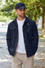 COOFANDY Men's Casual Lightweight Shirt Jacket Work Shacket Jackets Military Button Down Overshirt With Flap Pockets - Image 4