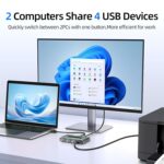 USB 3.0 Switch for 2 Computers, 4 USB Devices, 5Gbps Data Transfer, Driver-Free, Remote Control for Office, Gaming, Printers, Keyboards & Peripherals(SW204) - Image 4