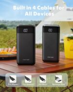Portable Charger with Built in Cables, Portable Charger with Cords Wires Slim 10000mAh Travel Essentials Battery Pack 6 Outputs 3A High Speed Power Bank for iPhone Samsung Pixel LG Moto iPad - Image 3