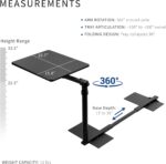 VIVO 20 inch Over Couch Swivel Table, Laptop Desk for Remote Work, Portable Recliner Workstation with Height Adjustable Swing Arm, Black, DESK-ST01C - Image 4