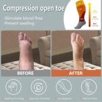 Abodhu Plus Size Compression Socks Open Toe Compression for Women& Men 15-20mmHg Wide Calf Knee High Toeless Compression Sock - Image 4
