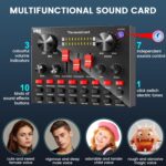 Podcast Equipment Bundle, BM-800 Recording Studio Package with Voice Changer for Gamer and All-in-One DJ Mixer, Perfect for Laptop Computer Vlog Living Broadcast Live Streaming YouTube TikTok - Image 4