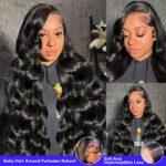 30 Inch 13x6 Lace Front Wigs Human Hair Wig 200% Density Body Wave Lace Front Wigs Human Hair Pre Plucked Glueless Wigs 13x6 HD Lace Frontal Wigs for Women Glueless Wigs Human Hair Pre Plucked - Image 5