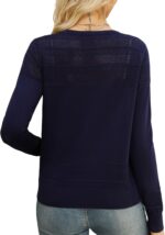 Women's Cropped Cardigan Sweaters Long Sleeve V-Neck Button Down Lightweight Sweaters - Image 4