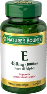 Nature's Bounty Vitamin E 1000 IU Softgels, Supports Antioxidant Health & Immune System, 1 Pack, 60 Softgels - Image 2