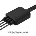 SABRENT USB 2.0 Sharing Switch up to 4 Computers and Peripherals LED Device Indicators (USB-USS4) Black - Image 3