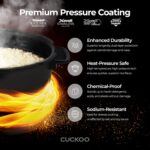 Cuckoo High 6 Cup Electric Heating Pressure Rice Cooker & Warmer – 12 Built-in Programs Including Glutinous (White), Mixed, Brown, GABA, Black Copper - Image 5