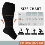 Abodhu Plus Size Compression Socks Open Toe Compression for Women& Men 15-20mmHg Wide Calf Knee High Toeless Compression Sock - Image 3