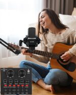 Podcast Equipment Bundle, All-in-One Audio Interface with Studio Condenser Microphone Perfect for Podcasting, Recording, Singing, Streaming and Gaming, PC, Smartphone, YouTube, TikTok (V8) - Image 7