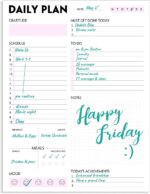 Daily Planner Notepad - Tear-Off Daily Planning Pad, Organizer with To Do Lists, Schedule, Appointment, Productivity Tracker, 50 Undated Sheets, 8.5 x 11 in - Image 3
