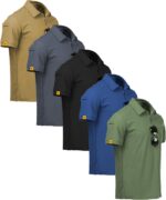ZITY 5 Pack Mens Polo Shirt Short Sleeve Sports Golf Tennis T-Shirt Moisture-Wicking Summer Shirts - Image 2