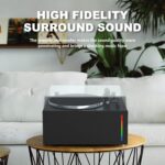 Turntables All-in-1 Vinyl Record Players with 2 Tweeter & 2 Bass HiFi Stereo Speakers Belt Drive Phono Preamp ATN-3600L MM Cartridge BT Wireless Aux-in RCA Line Auto Off Colored Light Strip Pure Black - Image 4
