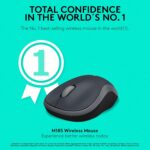 Logitech M185 Wireless Mouse, 2.4GHz with USB Mini Receiver, 12-Month Battery Life, 1000 DPI Optical Tracking, Ambidextrous PC/Mac/Laptop - Swift Grey - Image 3