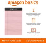Amazon Basics Narrow Ruled 5-Inch by 8-Inch Lined Writing Note Pads, 6 Count (50 Sheet Pads), Multicolor - Image 3