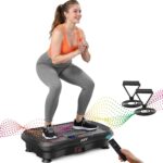 AXV Vibration Plate Fitness Platform Exercise Machine Vibrating Lymphatic Drainage Shaking Full Body Shaker Workout Vibrate Stand Shake Board Sport Gym for Weight Loss Fat Burner for Women Men - Image 2