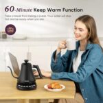 COSORI Electric Gooseneck Kettle with 5 Temperature Control Presets, Pour Over Kettle for Coffee & Tea, Hot Water Boiler, 100% Stainless Steel Inner Lid & Bottom, 1200W/0.8L - Image 6