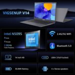 Laptop with MS Office Pro Plus 2024, 14 inch HD Display Laptop Computer, Quad-Core N5095 Up to 2.9 GHz, 8GB RAM 128GB SSD Laptops, 2.4G/5G WiFi, BT 5.0, USB 3.0, Webcam, Long Battery Life - Image 3