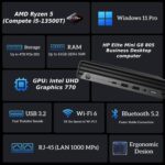 HP 2025 Elite 805 Mini PC Desktop Computer, AMD Ryzen 5 (Beat i7-11700T), Ultra-Quiet Design, 32GB RAM, 1TB PCIe SSD, Dual 4K Display Support, USB-C, Wi-Fi 6, Keyboard & Mouse, Windows 11 Pro - Image 3
