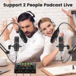 Podcast Equipment Bundle for 2, Audio Interface with Voice Changer Condenser Microphones for Gamer, All-in-One Audio Mixer Perfect for Live Streaming, Singing, YouTube, Gaming - Image 3