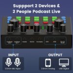 Podcast Equipment Bundle for 2, Audio Interface with Voice Changer Condenser Microphones for Gamer, All-in-One Audio Mixer Perfect for Live Streaming, Singing, YouTube, Gaming - Image 7