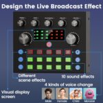 Podcast Equipment Bundle for 2, Audio Interface with Voice Changer Condenser Microphones for Gamer, All-in-One Audio Mixer Perfect for Live Streaming, Singing, YouTube, Gaming - Image 4