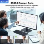 KOORUI 24-inch Computer Monitor Full HD 1920 x 1080p 100Hz VA Display 3000:1 Contrast Ratio with HDMI VGA, Three-Sided Slim Bezels, Freesync, 100 x 100 mm VESA Mountable, Ergonomic Tilt, Black - Image 6