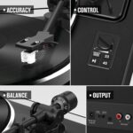 Vinyl Record Player All-in-1 LP Turntable Built-in Four Speakers HiFi Belt Drive System with Phono Preamp ATN-3600L MM Cartridge BT Wireless Aux-in RCA Line Out Auto Off Black Classic Edition - Image 3