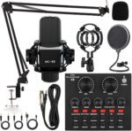 Podcast Equipment Bundle, All-in-One Audio Interface with Studio Condenser Microphone Perfect for Podcasting, Recording, Singing, Streaming and Gaming, PC, Smartphone, YouTube, TikTok (V8) - Image 2