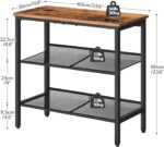 HOOBRO End Table, 3-Tier Narrow Side Table, Nightstand with 2 Flat or Slant Adjustable Shelves for Small Spaces, Hallway, Living Room, Bedroom, Sturdy, Easy Assembly, Rustic Brown and Black BF23BZ01G1 - Image 4