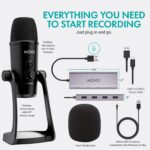 Movo USB Podcast Equipment Bundle for 4 – USB Interface with 4 UM700 Condenser Microphones – 4-Port Powered Hub for Streaming, Podcasting, Interviews - Image 8